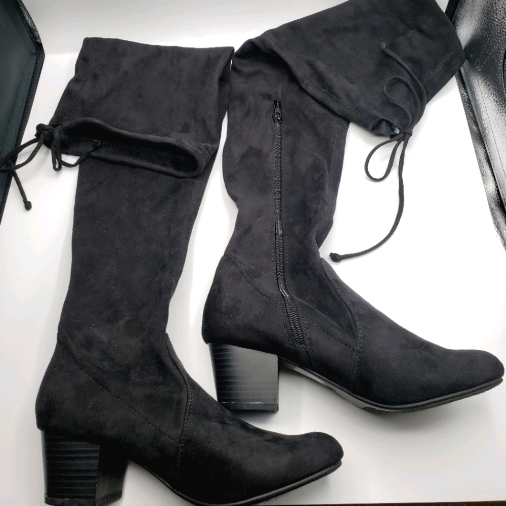 Black Thigh High Boots
